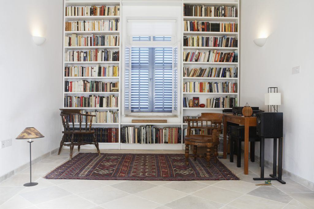 cyprus library of restored mediterranean town house