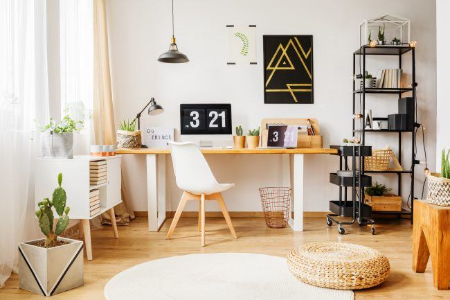 Scandinavian room in contemporary loft