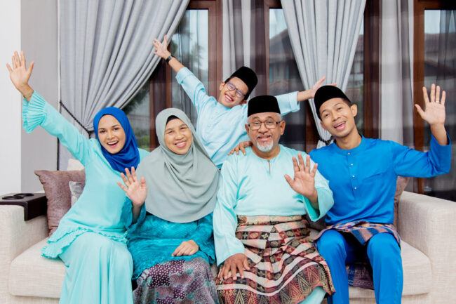 Happy Muslim family